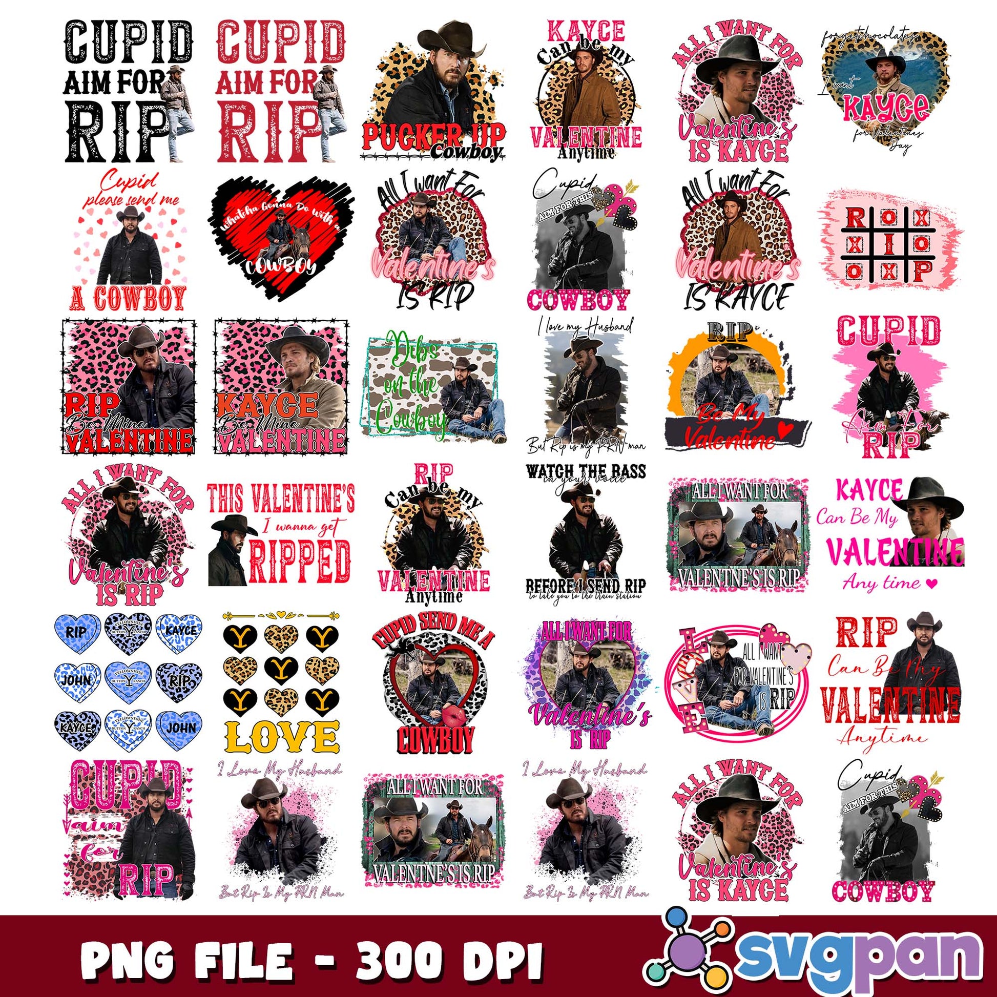 Cowboy cupid design png bundle