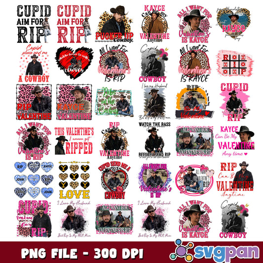 Cowboy cupid design png bundle