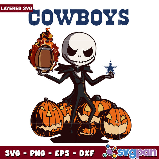 Cowboys Jack and pumkins svg, nfl teams svg, super bowl svg 