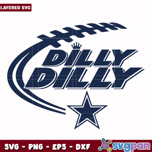 Cowboys dilly dilly svg, nfl games today svg, american football league svg
