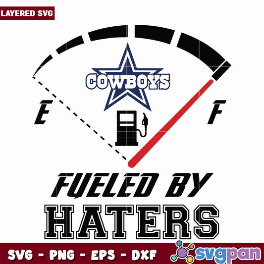Cowboys fueled by haters logo svg, nfl games today svg, american football league svg