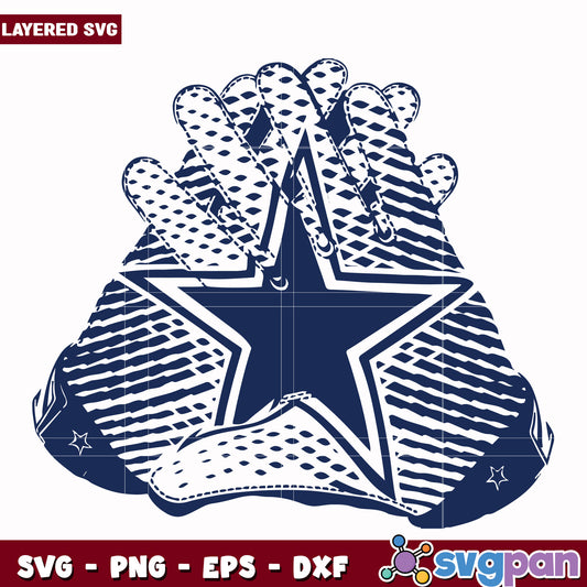 Cowboys gloves svg, nfl games today svg, american football league svg