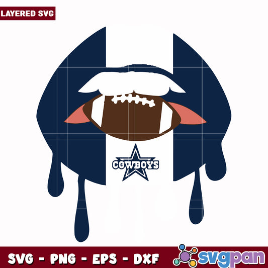 Cowboys lips design svg, nfl teams svg, american rugby svg