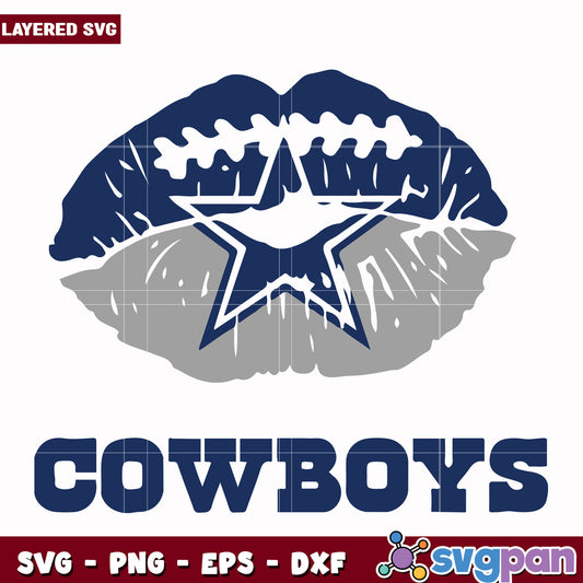 Cowboys lips illustration svg, nfl teams svg, american rugby svg