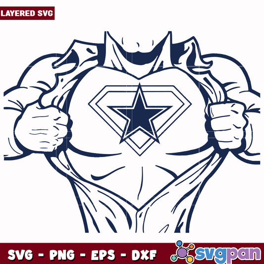 Cowboys superman design svg, nfl dallas cowboys svg, american rugby svg
