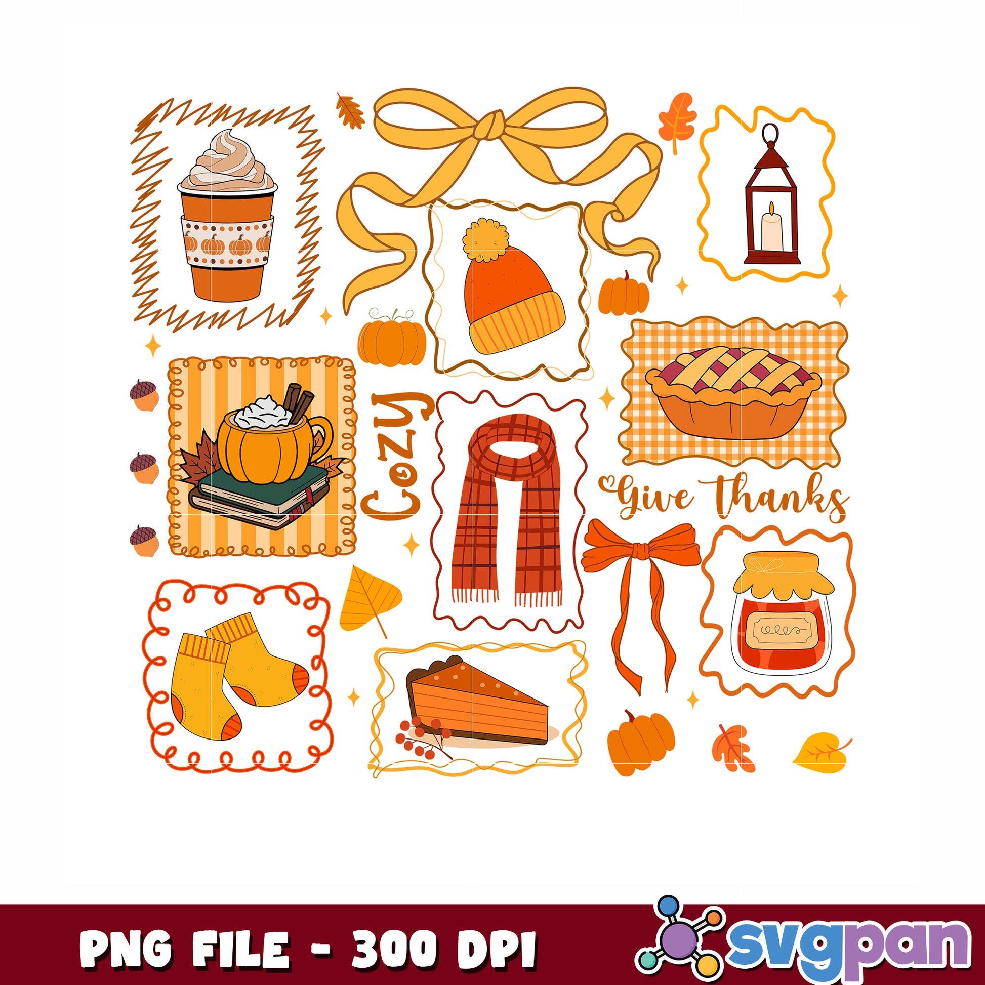 Cozy Give thanks png, merry christmnas png, christmas characters png