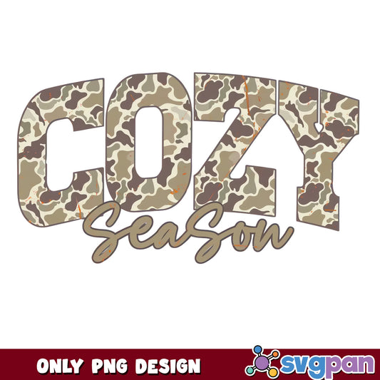 Cozy Season Camo PNG, Fall Autumn Design PNG, Hunting PNG