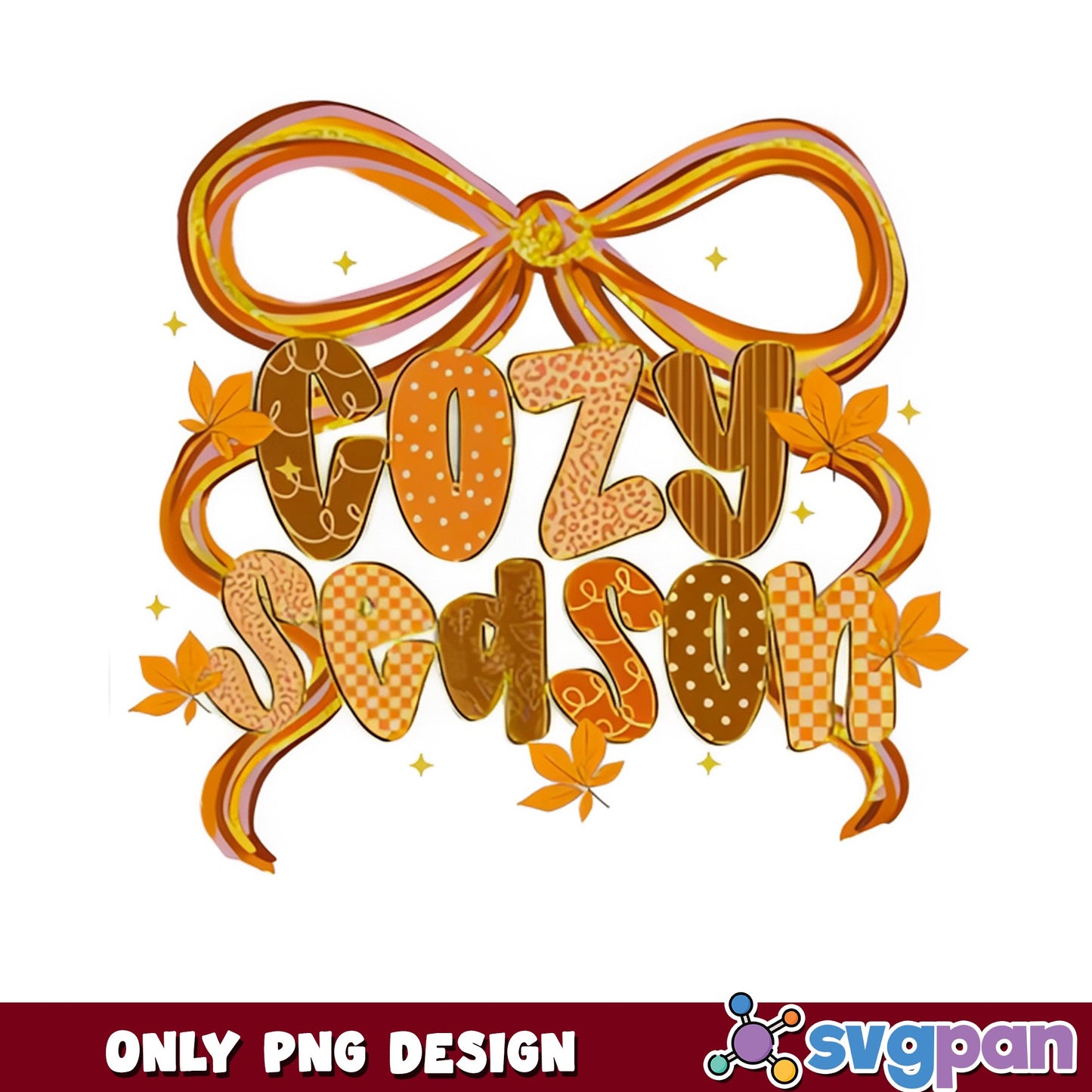Cozy Season Fall PNG, Autumn Bow Coquette PNG, Fall Vibes PNG