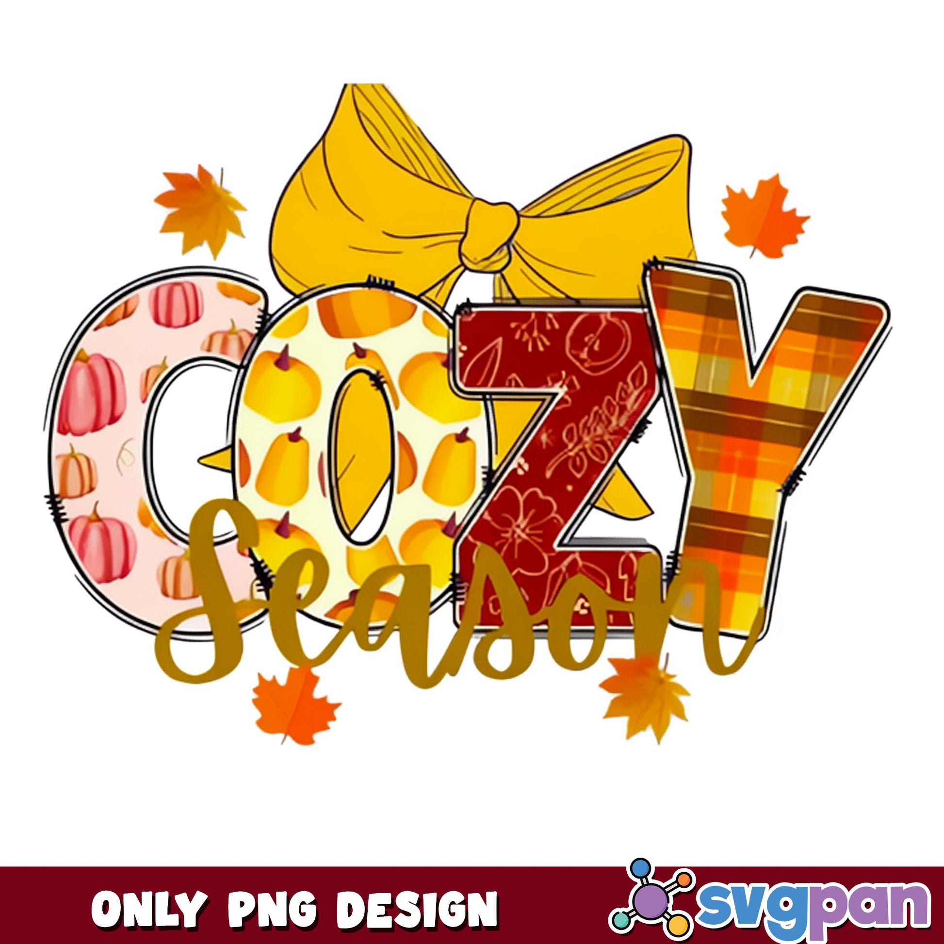 Cozy Season Fall PNG, Autumn Pumpkin PNG, Thanksgiving PNG