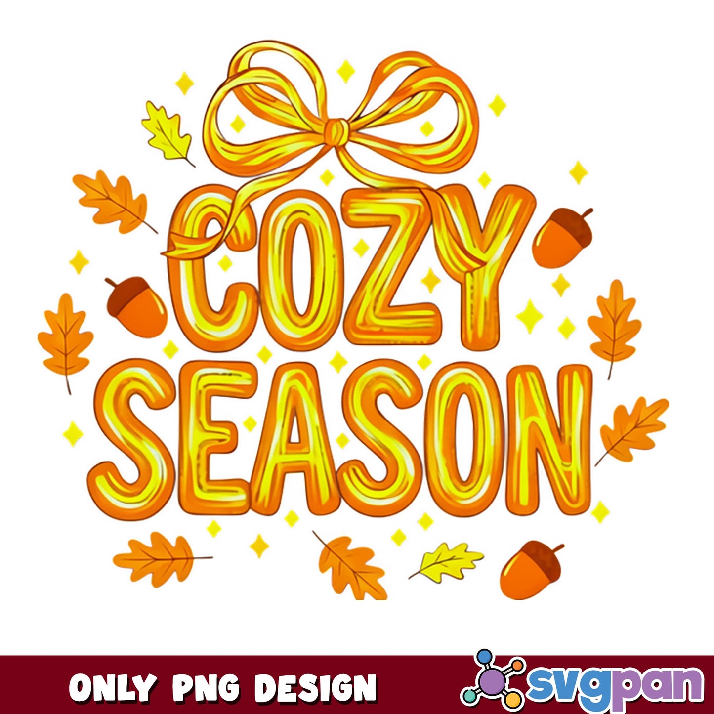 Cozy Season PNG, Fall Autumn Leaves PNG, Thanksgiving PNG