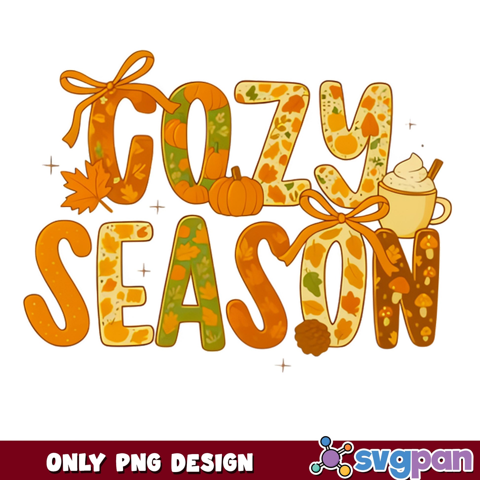 Cozy Season PNG, Fall Autumn Pumpkin PNG, Thanksgiving PNG