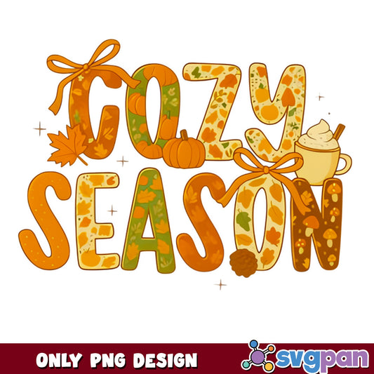 Cozy Season PNG, Fall Autumn Pumpkin PNG, Thanksgiving PNG