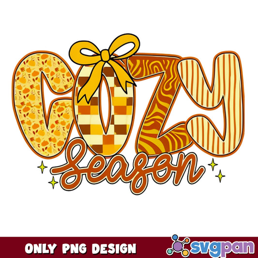 Cozy Season PNG, Fall Autumn Retro Design PNG, Thanksgiving PNG