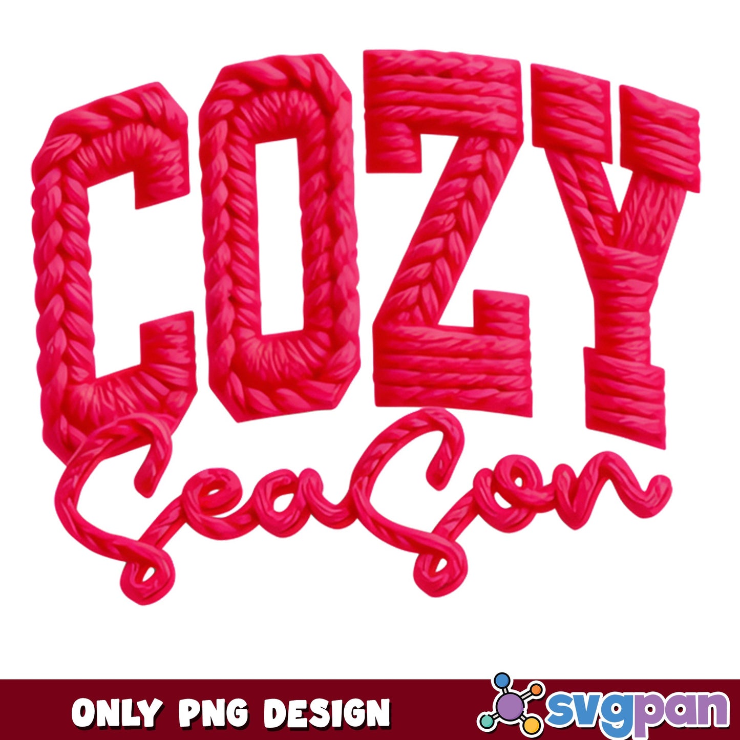 Cozy Season PNG, Fall Winter Knit Design PNG, Cozy Vibes PNG