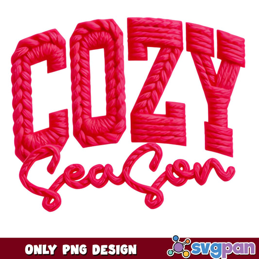 Cozy Season PNG, Fall Winter Knit Design PNG, Cozy Vibes PNG