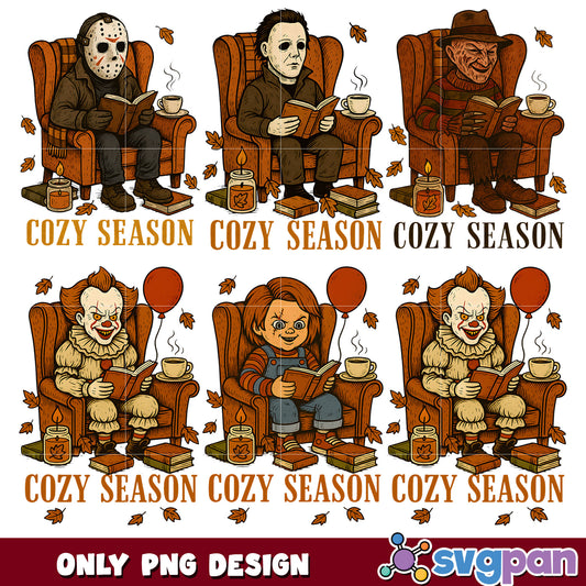 Cozy season killers png bundle