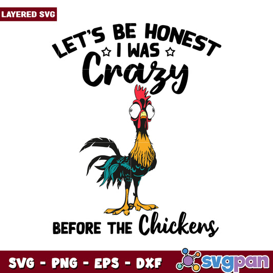 Crazy Rooster SVG Design, perfect for humorous art projects