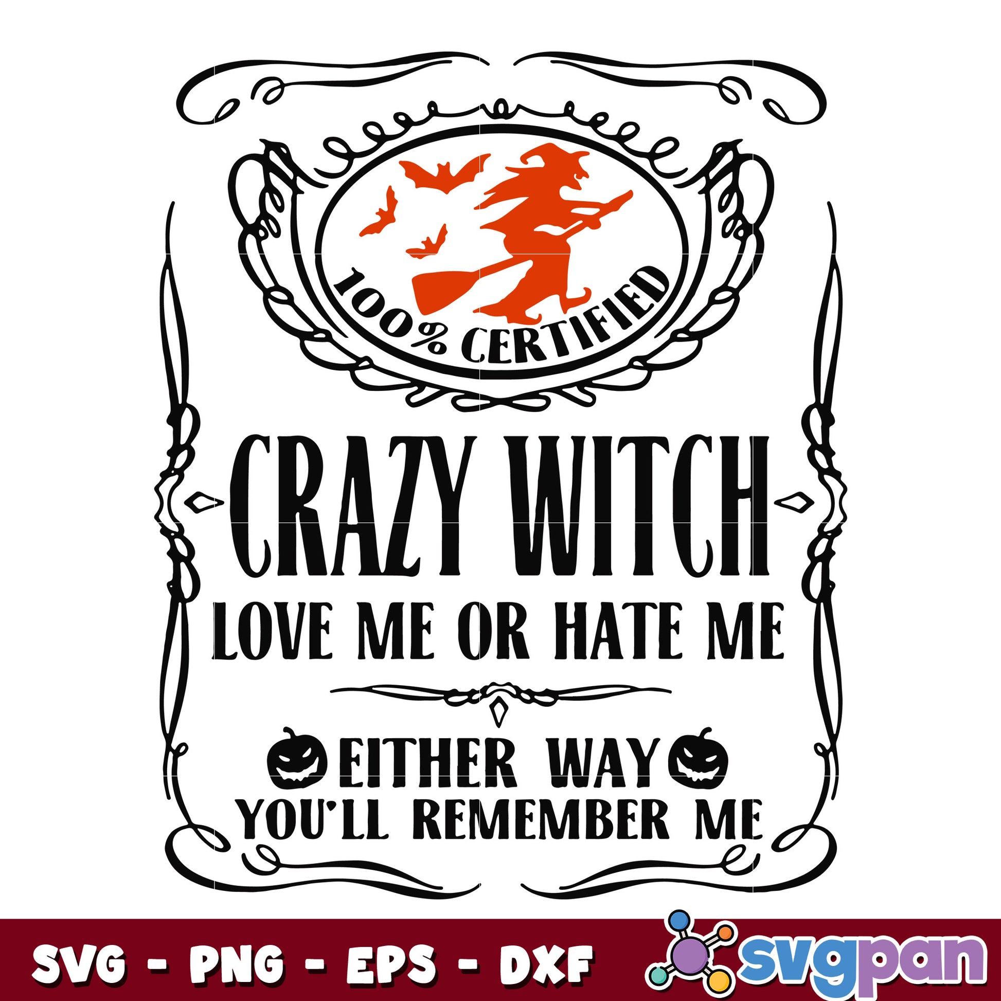 Crazy witch logo svg