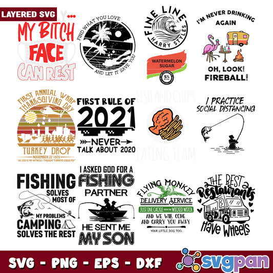 Creative Bundle of Fun SVG Designs for Crafts