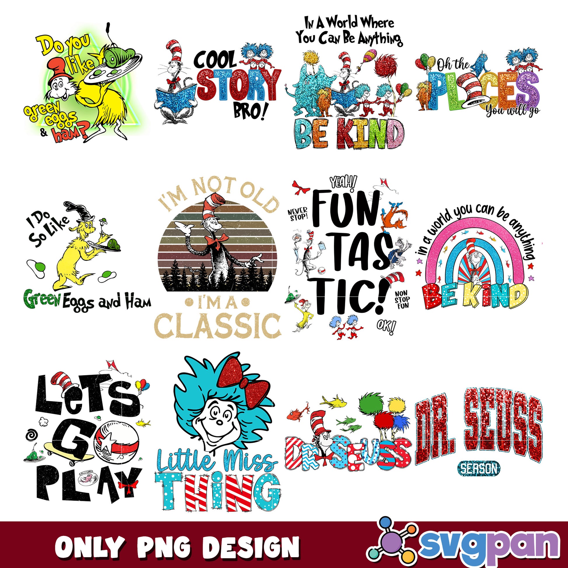 Creative Dr Seuss PNG Bundle for Fun Designs
