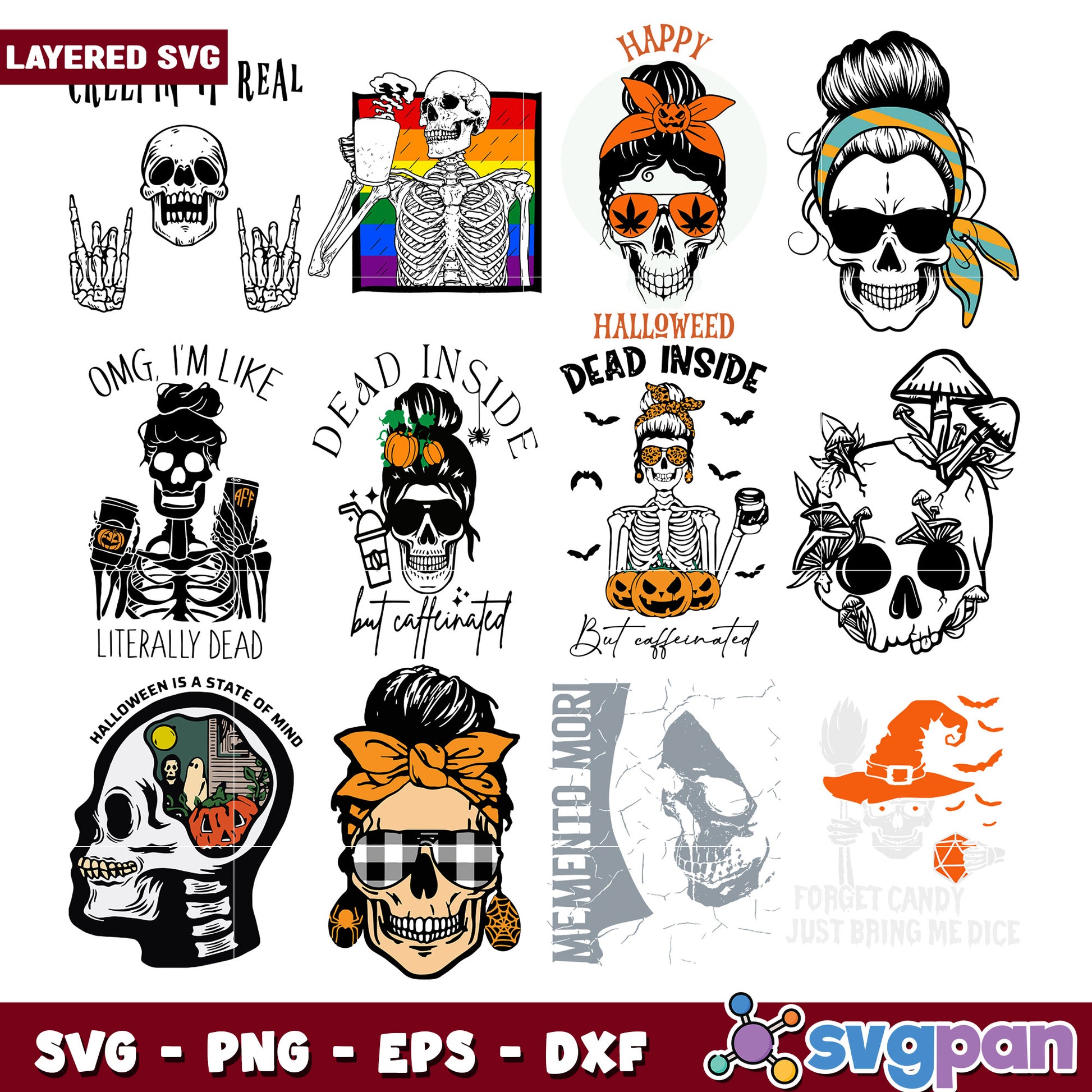 Creative Skull Bundle SVG for Halloween Designs