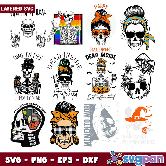 Creative Skull Bundle SVG for Halloween Designs