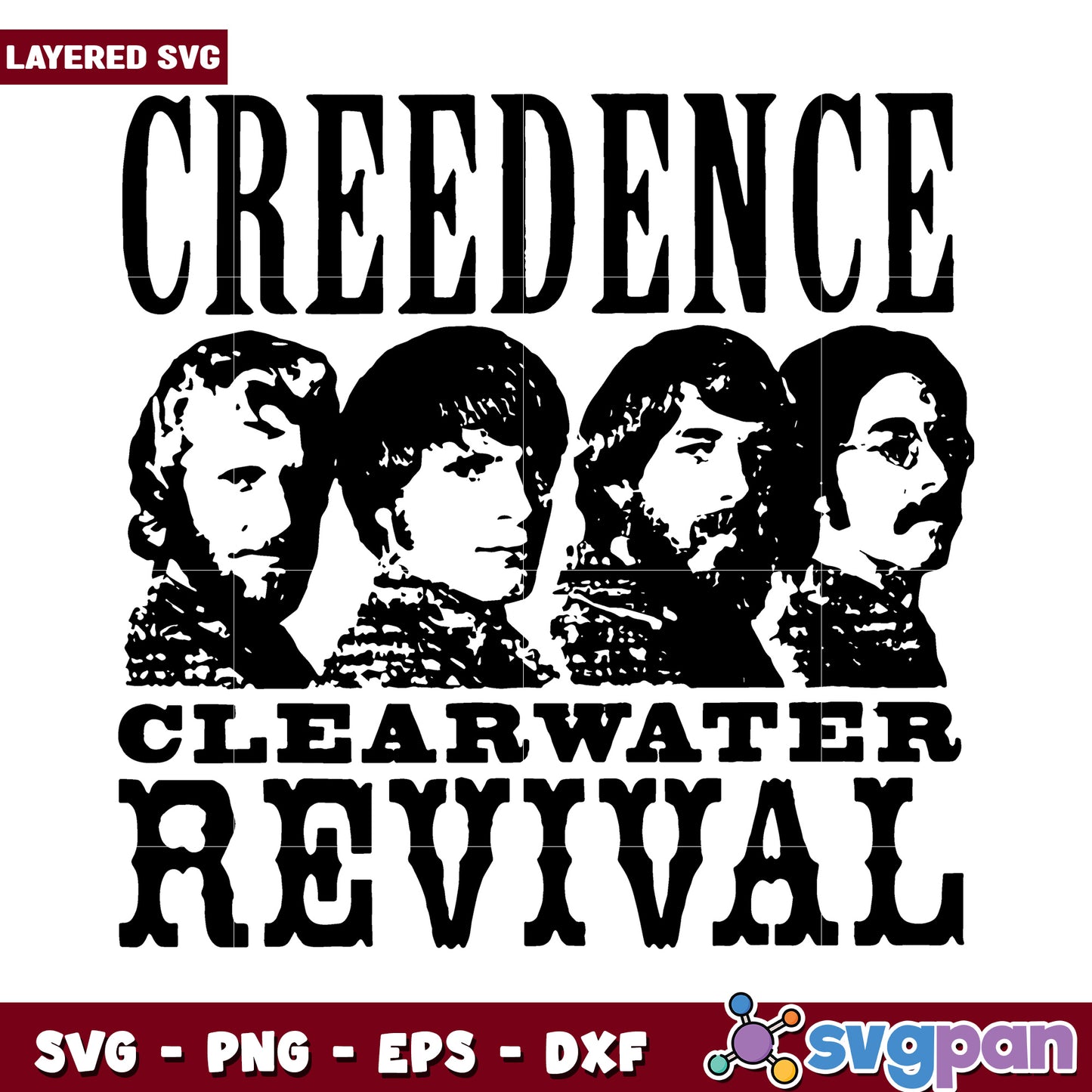 Creedence Clearwater Revival SVG design for creative projects, iconic band logo for crafting enthusiasts