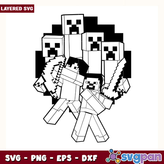 Creepers slayders minecraft design svg, minecraft game svg, funny creeper svg