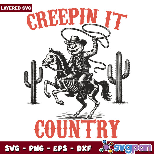 Creepin it country svg, happy halloween svg, halloween costumes svg