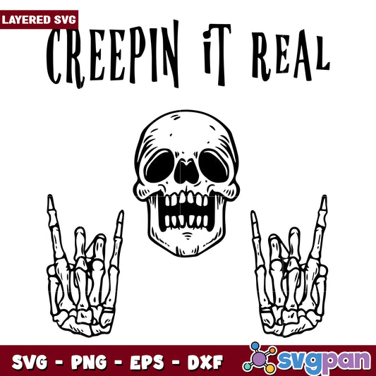 Creepin it real halloween svg, halloween horror nights​ svg, spooky halloween svg