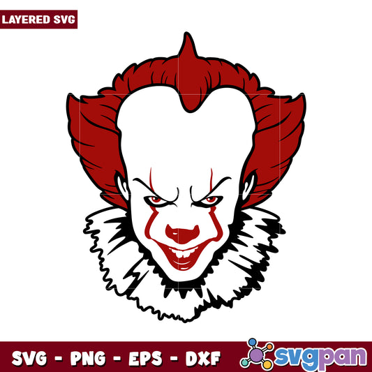 Creepy Clown SVG Design for Crafts, Perfect for Halloween Projects