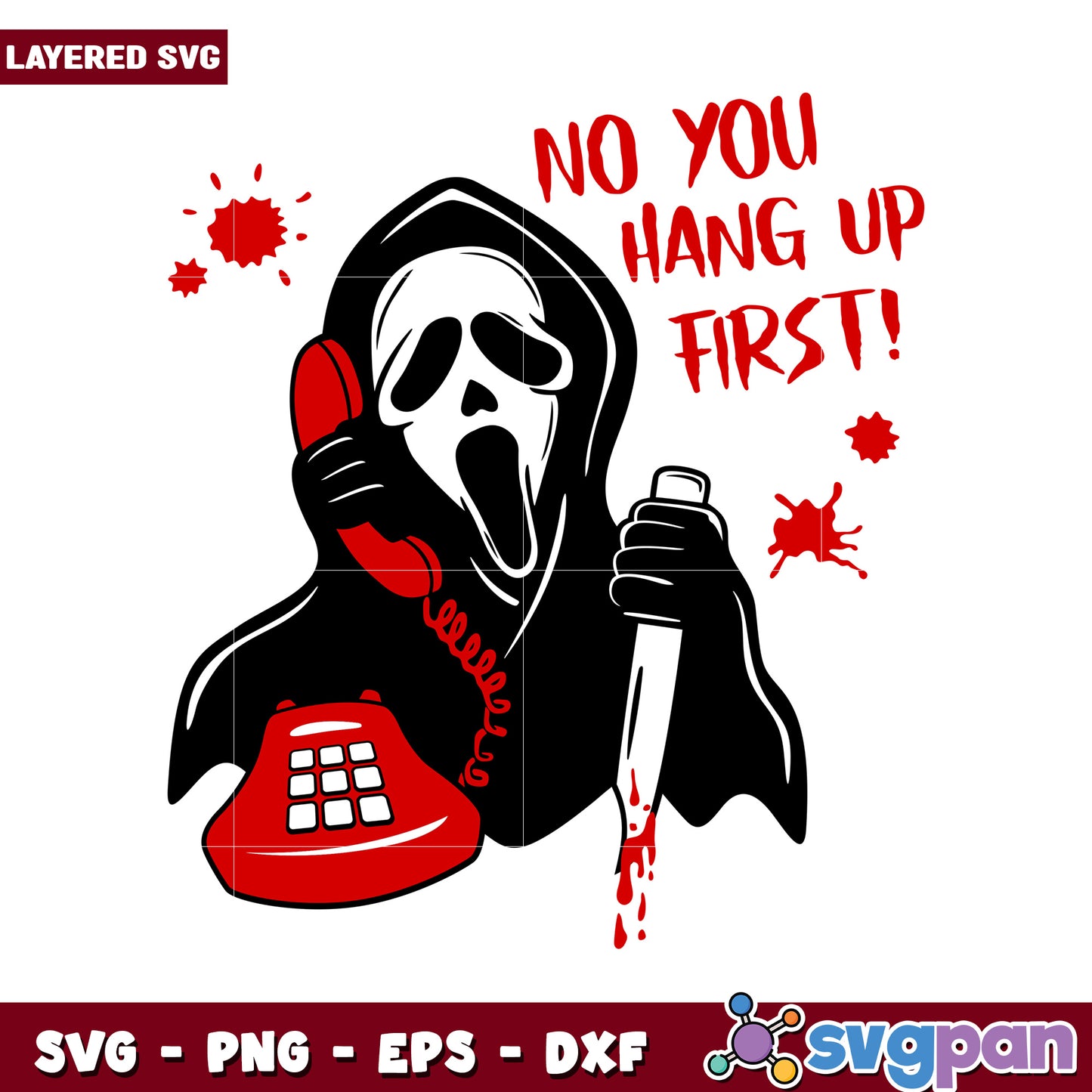 Creepy Ghost Phone Call SVG Download, Perfect for Halloween Decor