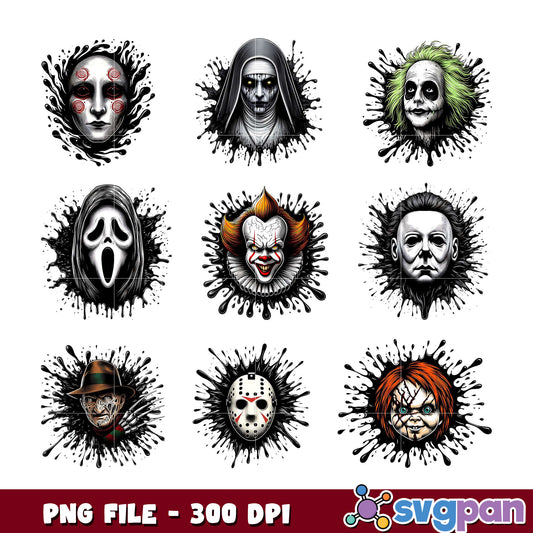 Creepy Horror Movie Character Bundle PNG Files