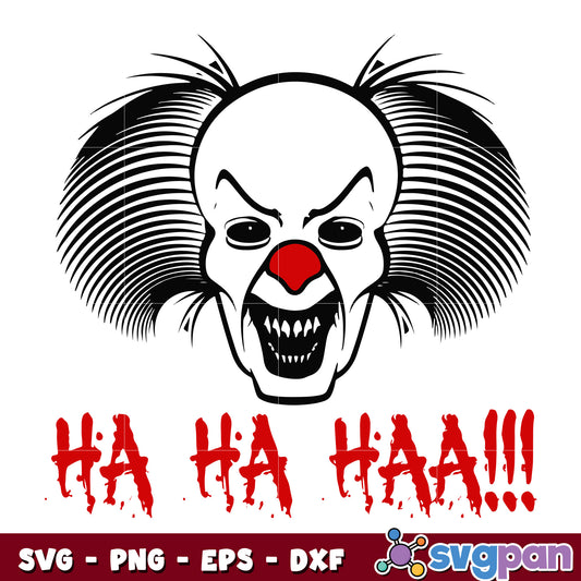 Creepy Mask Ha Ha Scary Clown svg