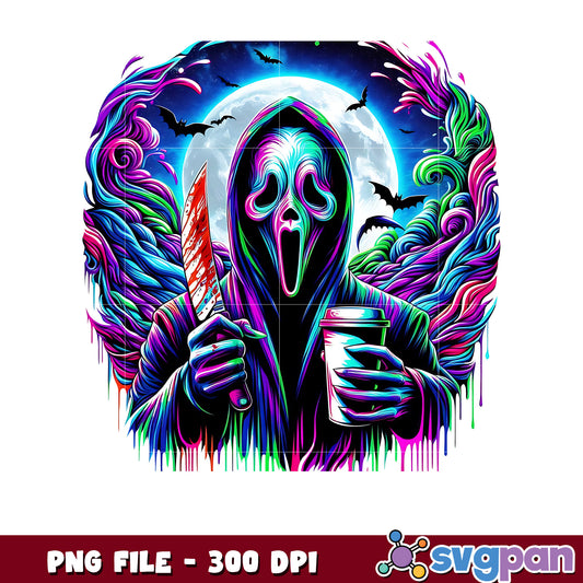 Creepy ghost face design png, spooky halloween png, halloween candy png