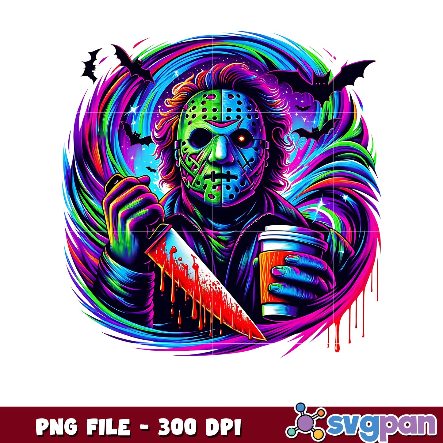 Creepy jason voorhees png, spooky halloween png, halloween candy png