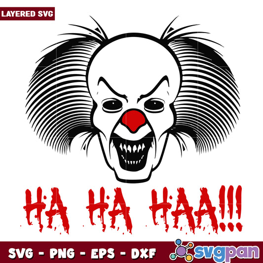 Creepy mask ha ha scary clown svg, halloween horror nights​ svg, spooky halloween svg
