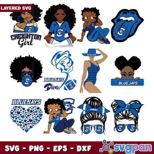 Creighton Bluejays Layered SVG Bundle for Crafters