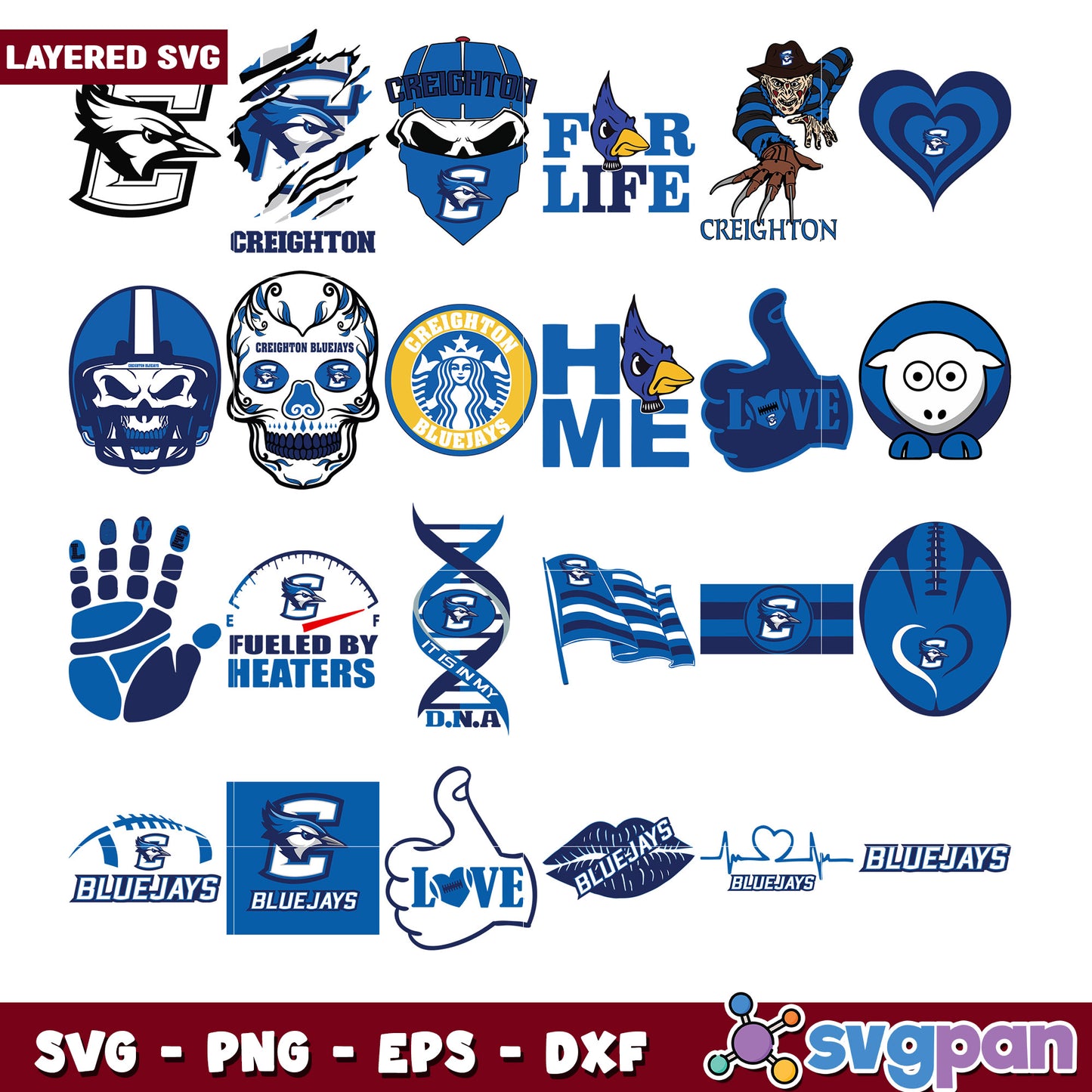 Creighton Bluejays SVG Bundle for Craft Designs