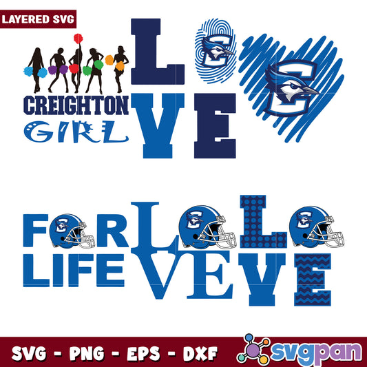 Creighton Love SVG Bundle Layered Files