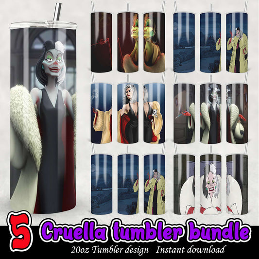 Cruella Tumbler Bundle PNG Designs