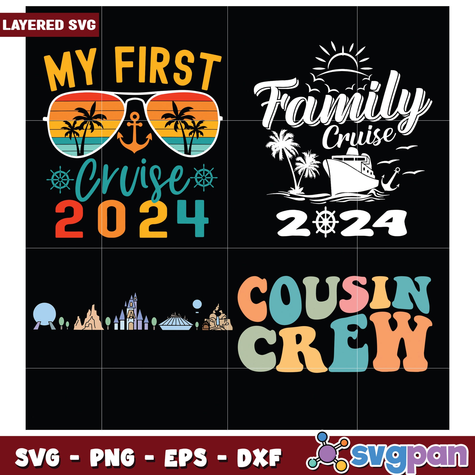 Cruise Bundle SVG Designs for Family Adventures 2024