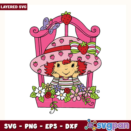 Cuet strawberry shortcake dewsign svg, strawberry shortcake toys svg, sweety girl svg
