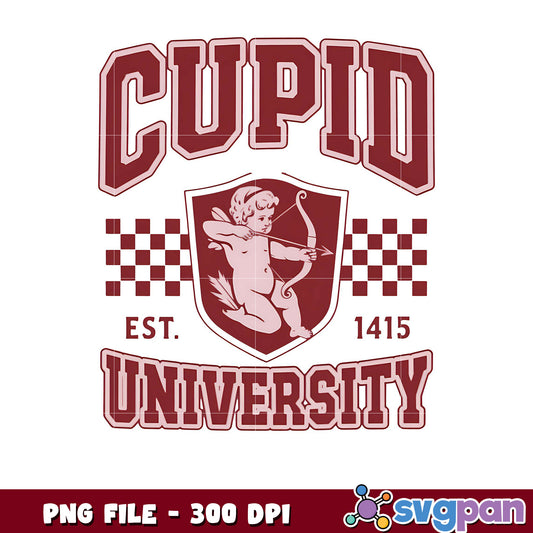 Cupid University logo design, vintage style PNG file