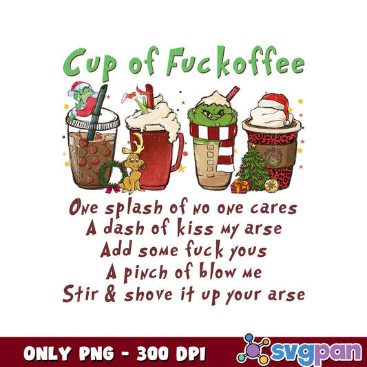 Cup of fuckoffee christmas design png