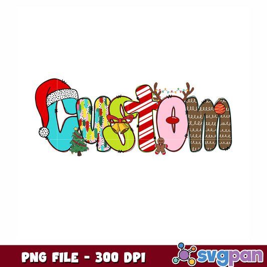 Custom Name christmas png, cartoon png, christmas songs png