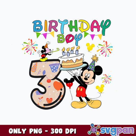 Mickey Mouse 3rd birthday boy 