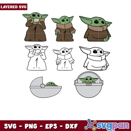 Cute Baby Alien SVG Bundle for Creative Projects