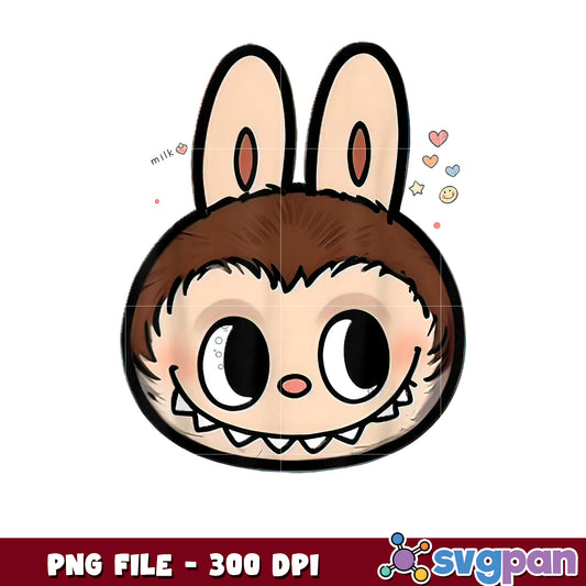 Cute Bunny Face PNG 300 DPI Download