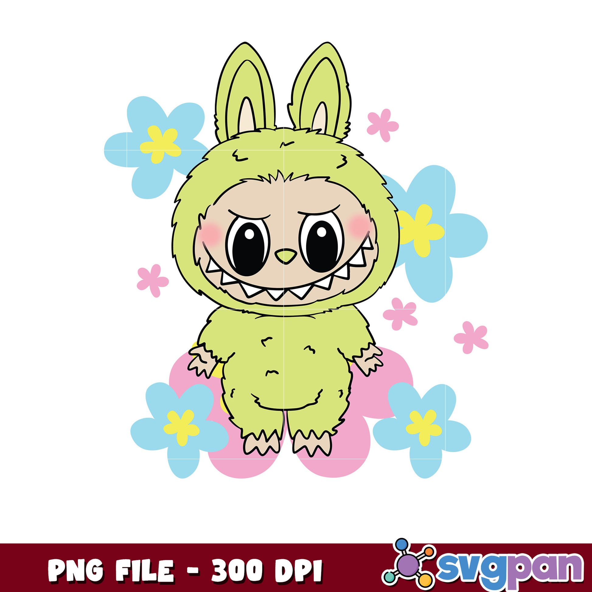 Cute Bunny Monster PNG 300 DPI Instant Download